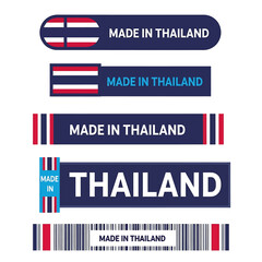 Fototapeta premium Thailand Made Labels Collection for Product Identification