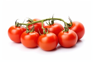 Fresh juicy red ripe tomatoes vegetable fruit plant.
