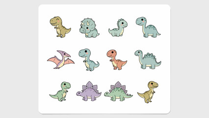 Collection of cute cartoon dinosaurs © gabriel