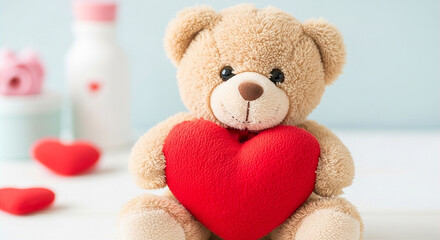 teddy bear with red heart