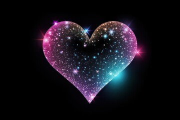 Rainbow heart astronomy light night.