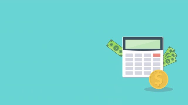 Calculator with money concept income tax calculation. Calculating income tax payment, business, finance and investment concept	