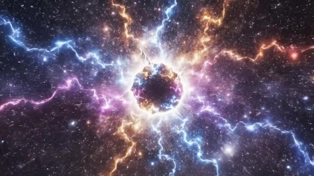 produce a cinematic animated visualization of a black hole portal opening in deep space revealing another dimension with vibrant light emissions dynamic color tones cosmic dust dramatic scale full hd 