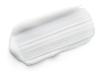 White cosmetic cream smear texture on a white background