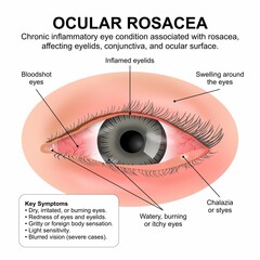 Ocular Rosacea, eye infection flashcard illustration