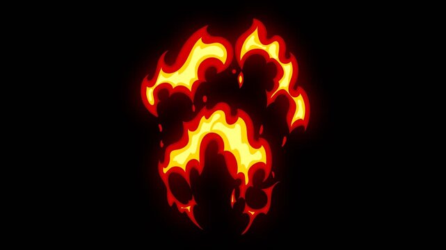 2D comic style fire burning effect collection with alpha channel