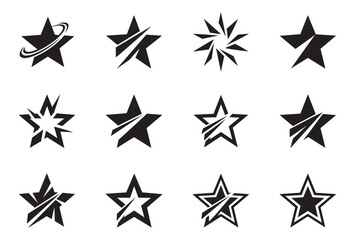 Obraz premium Abstract star icons with speed and energy effects