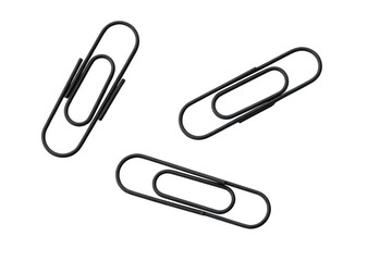 Obraz premium Metal paper clips isolated office isolated on a transparent background