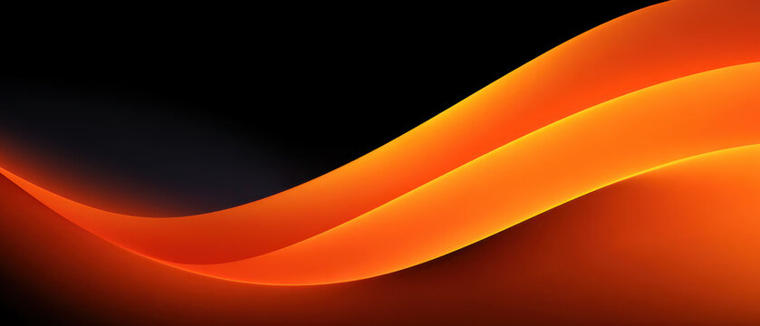 Orange Black Gradient with Smooth Curves and Soft Edges Creating Nostalgic Abstract Background Mood