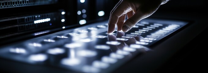 Data center operator monitors server performance using touch interface