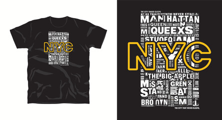 Fototapeta premium Nyc street art collage typography new york city graphic