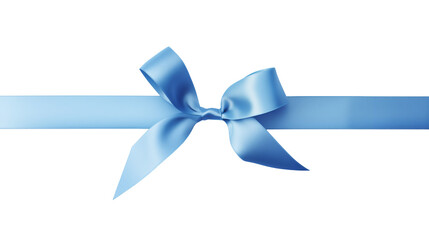 A light blue ribbon with a bow on a black background
