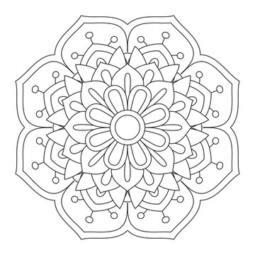 mandala design coloring page worksheet activity for kids 02