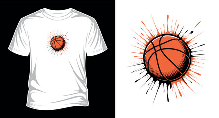 Basketball vector art  T-shirt design print templet