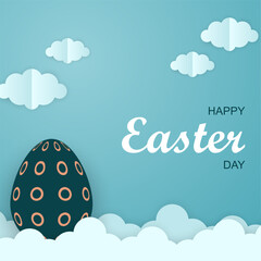 Happy easter day in paper style