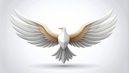 Obraz premium White Eagle with Spread Wings in Minimal Vector Style