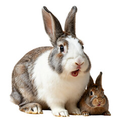 Fototapeta premium Adorable Rabbits Sitting Together in Harmony
