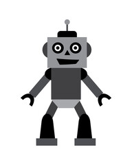 Cute robot character flat vector illustration isolated
