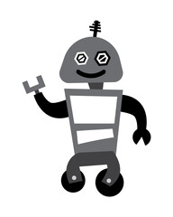 Cute robot character flat vector illustration