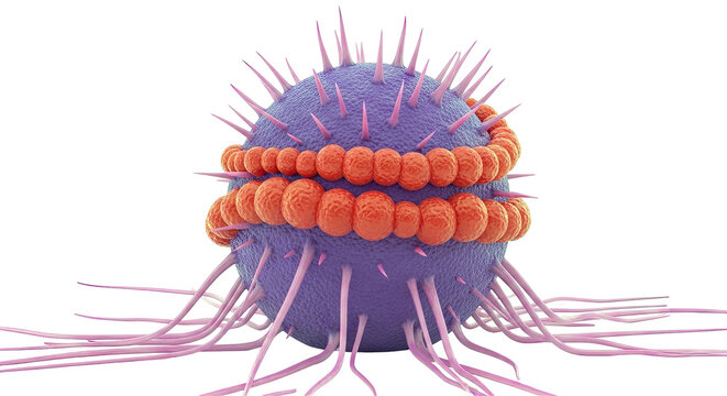 3D Rendering of a Stylized Virus Particle