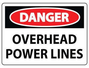 Fototapeta premium Warning Sign for Overhead Power Lines to Ensure Safety and Awareness