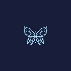 Obraz premium Abstract butterfly crystal logo in elegant and modern minimalist style.