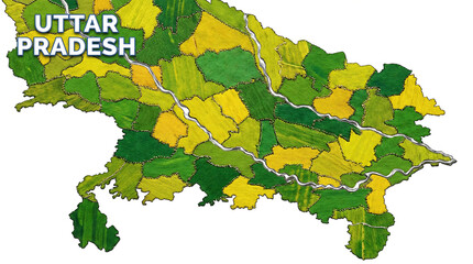 Uttar Pradesh State Map Agriculture Farm Fields Aerial View

Keywords: Uttar Pradesh, India, agriculture, farming, Ganges rive
