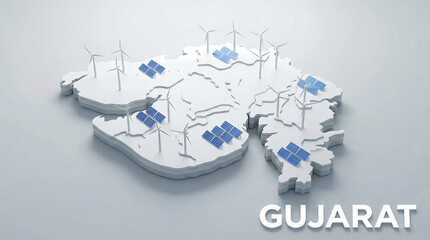Gujarat State Map Renewable Energy Wind Turbines and Solar