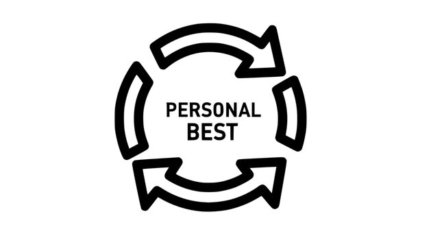 Bold Line Broken Arrow Boundary Flat Vector Personal Best Icon
