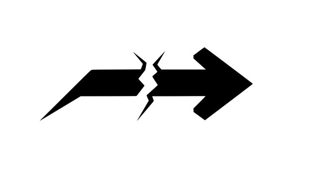 Bold Line Broken Arrow Boundary Flat Vector Personal Best Icon
