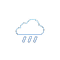 A simple blue outline icon represents a rainy cloud with falling raindrops.