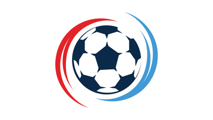 Obraz premium Soccer Ball Icon with Red and Blue Speed Motion Lines