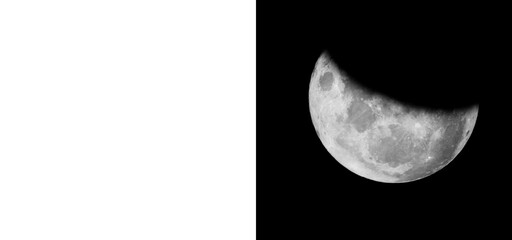 Crescent moon glowing against transparent checkered background and dark sky real celestial body detailed surface astronomical natural satellite in its orbital path © Creative Png