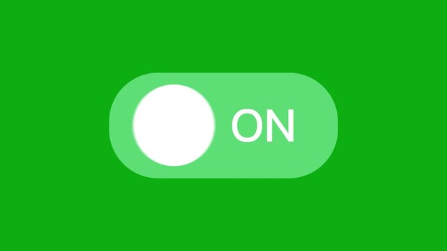 IOS option turning on and off button slide animation ui ux concept design in Green screen 4k background