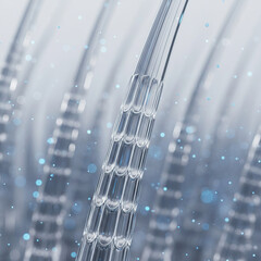 a strong hair shaft with a smooth cuticle, microscopic view