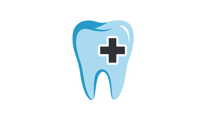 Fototapeta premium Blue Tooth with Black Plus Sign.