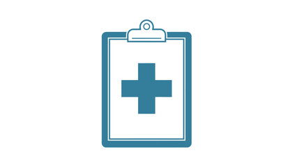 Obraz premium Medical Clipboard with Blue Cross Symbol.