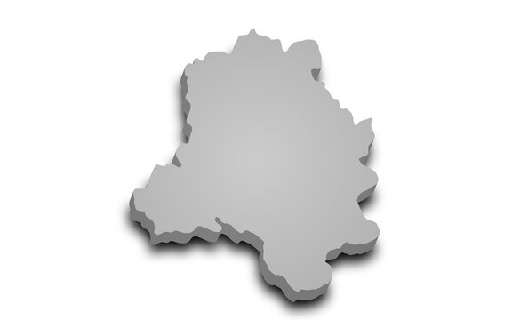 Delhi 3D map isolated on white background