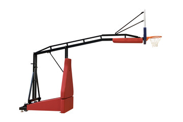 basketball backboard with hoop isolated on white background