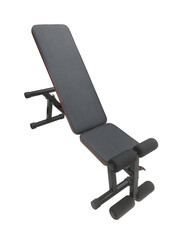 black gym exercise bench isolated on white background