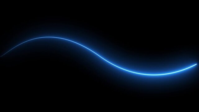 Abstract glowing neon lights blinking lines moving animation. neon lazer line Seamless loop animation of glowing neon line. Bright neon laser curve line abstract technology.