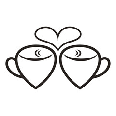 Valentine Coffee Love Line Art