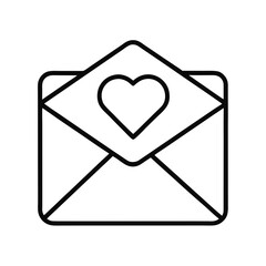 Valentine Love Envelope Line Art