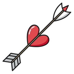 Cupid Arrow Line Art