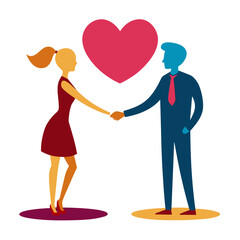Valentine Love Promise Handshake Silhouette