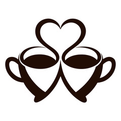 Valentine Romantic Coffee Cup Silhouette