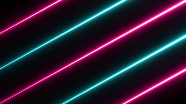 Abstract glowing neon lights blinking lines moving animation. neon lazer line Seamless loop animation of glowing neon line. Bright neon laser curve line abstract technology.