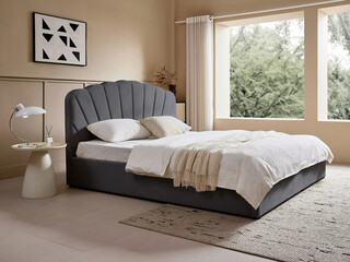 Modern luxury bedroom interior in minimal scandinavian style, 3d render © yulia