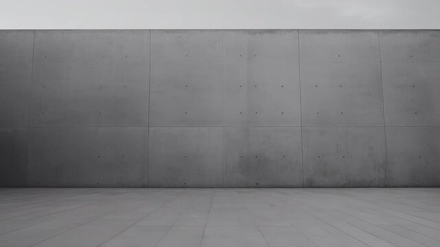 Empty concrete space creating a modern architectural background, featuring a strong texture on the wall and floor, ideal for product display or abstract concepts