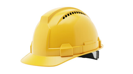 Fototapeta premium Yellow hard hat for construction safety protective gear isolated on a transparent background